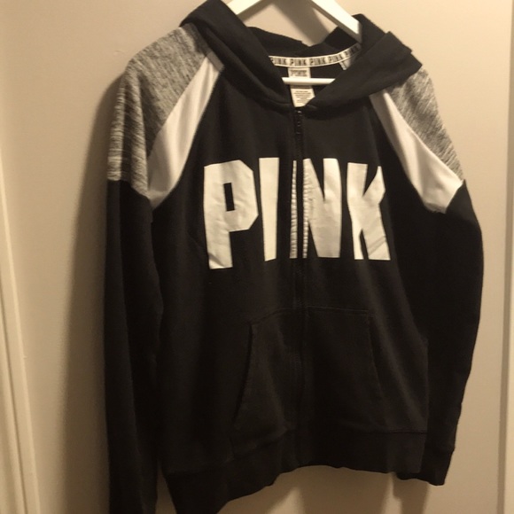 COPY - VS Pink hoodie. Missing hood string. Black. Size large. - Picture 1 of 3